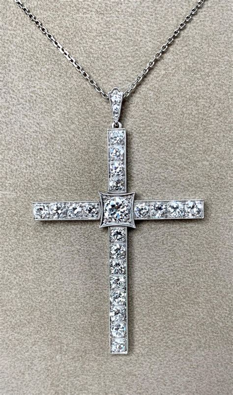 Antique Platinum Diamond Cross Pendant For Sale At 1stdibs