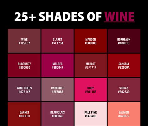 25 Shades Of Wine Color Names Hex Rgb And Cmyk Codes Creativebooster