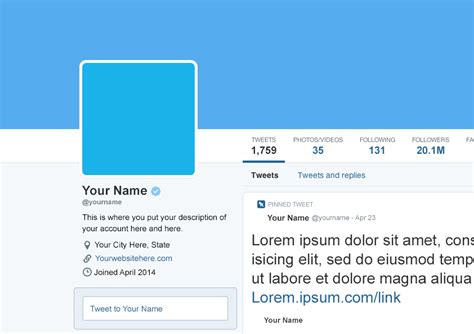 14 2014 Twitter Psd Template Images Twitter Profile Page Template