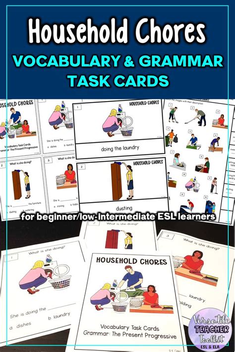 Household Chores Task Cards And Activities For Beginner Esl Learners