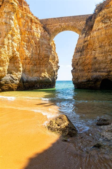 Sandy Beach Under Arch In Lagos Algarve Region Southern Portugal