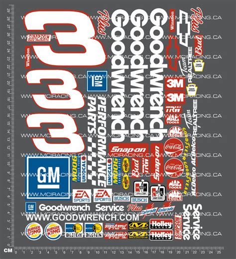 110th Nascar Goodwrench Decals Mciracingca