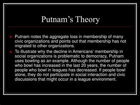 Ppt Civil Society And Putnams Bowling Alone Powerpoint