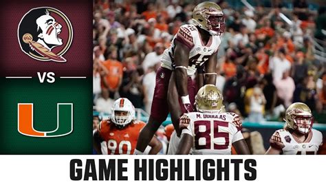 Florida State Vs Miami Acc Football Highlights 2022 Youtube