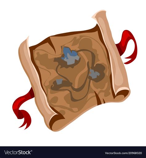 Ancient Treasure Map Is Corrupted Royalty Free Vector Image