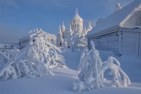 Ural Winter Cold Building Snow Ice Russia Monastery Monastery