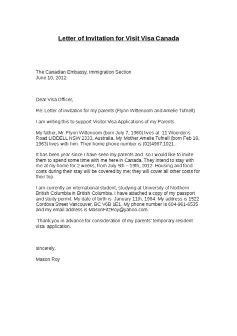 _____ november 19, 2010 the visa officer embassy of ireland re: letter invitation visit visa canada | Sponsorship letter ...