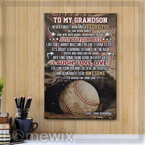 Baseball Grandson Love Grandma Homewix