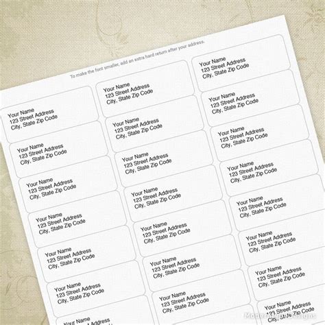 Select the first and last label you would like to print. Return Address Labels Printable for Avery 5160, Envelope ...