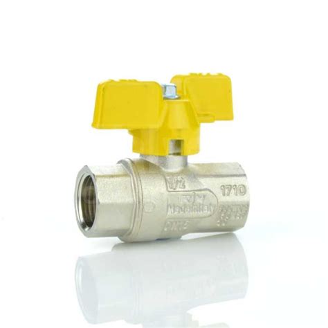 Brass Ball Valve BSI Gas Approved With Yellow Butterfly Handle Valves Online