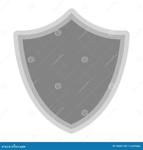 Isolated Grey Shield Symbol On White Background Stock Vector