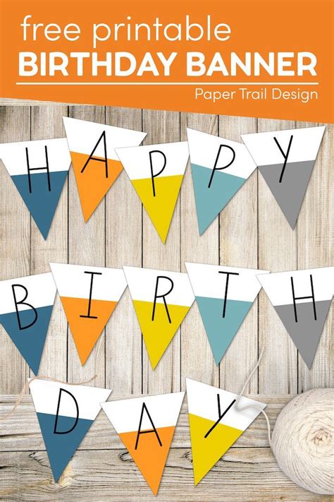 Free Printable Happy Birthday Banner Paper Trail Design In 2021