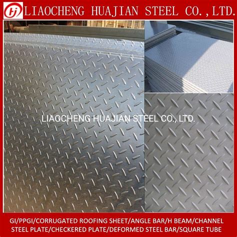 A36 Q235b Hot Rolled Carbon Metal Sheet Steel Chequered Plate In Stock