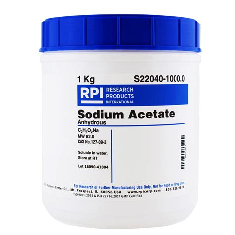 S22040 10000 Sodium Acetate Anhydrous 1 Kilogram