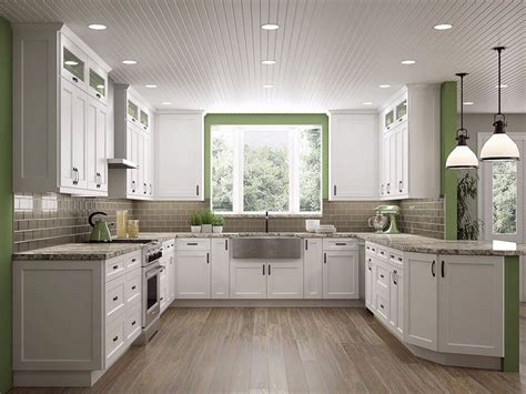 elegant white shaker kitchen cabinets