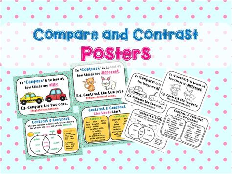 Compare Contrast Posters Compare And Contrast Contrast Contrast