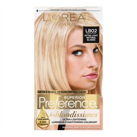 Loreal Paris Superior Preference Lb02 Extra Light Natural Blonde Permanent Hair Color 10 Ct