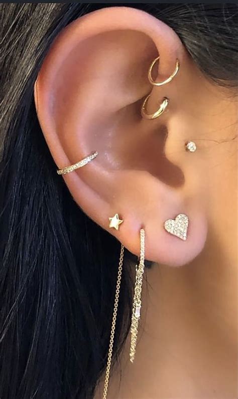 Pin By Irune ☾ On Fashion Cool Ear Piercings Ear Piercings Conch