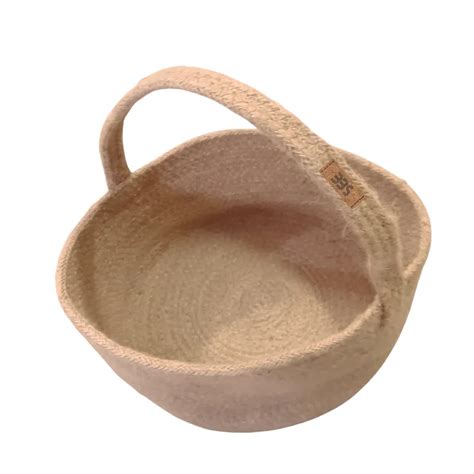 Plain Jute Handwoven Rope Fruit Basket Storage Bbs