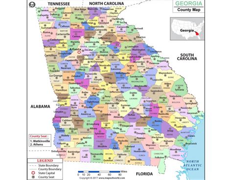 Buy Georgia County Map Georgia Digital Map
