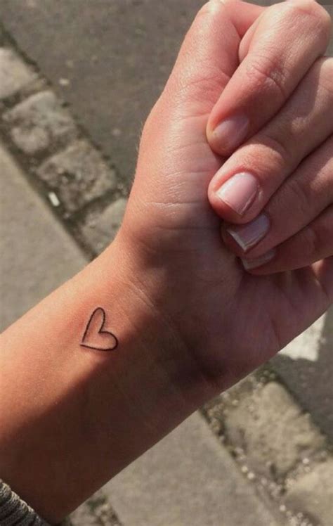 Simple Minimalistic Black Heart Tattoo Heart Tattoo Wrist Heart