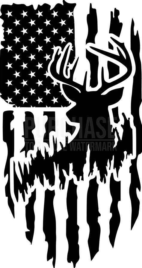 Deer And Usa Flag Svg Patriotic Distressed American Flag Svg