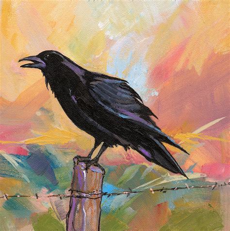Raven Painting By Marty Husted Fine Art America