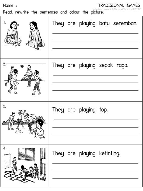 Worksheets English Lembaran Kerja Bahasa Inggeris Prasekolah Himpunan