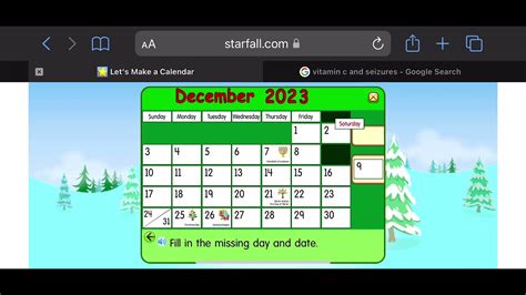 Dec 9 2023 Starfall Calendar Youtube