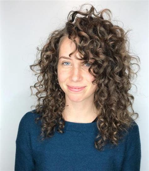 hairstyles for long curly hair with bangs