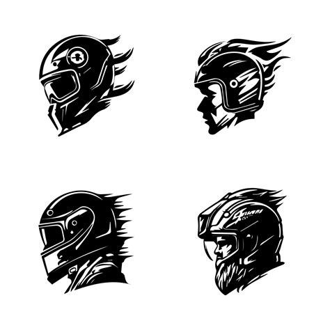 Rev up your brand with our Hand drawn motorcycle biker helmet logo