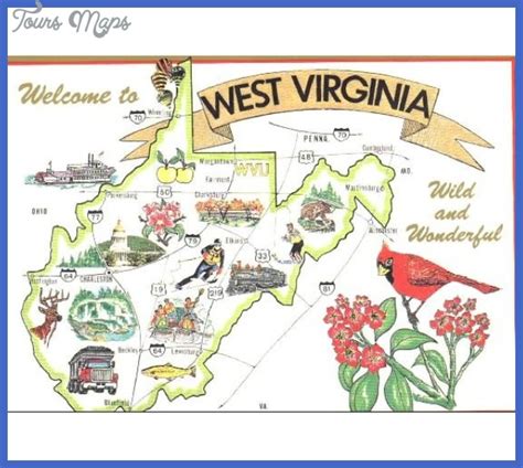 West Virginia Map Tourist Attractions
