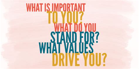 What Is Important To You What Do You Stand For What Values Drive You