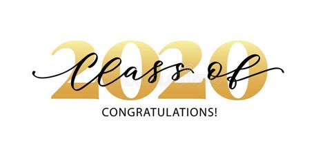 Class Of 2020 Gold Lettering Graduation 3d Logo With Black Ribbon