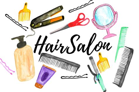 Watercolor Hair Salon Clipart Illustrations Creative Market