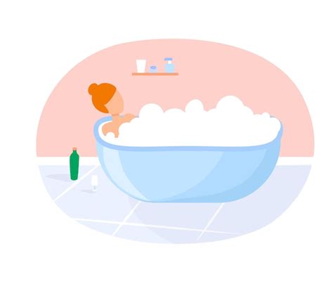 Premium Vector Woman Having Bath Colorful Illustration