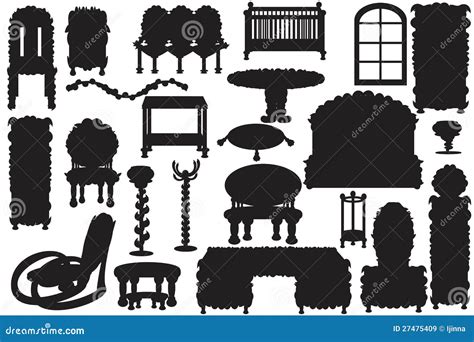 Set Of Furniture Silhouettes Cartoon Vector 131771413