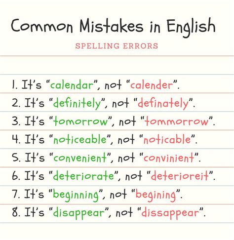 50 Most Common Mistakes Of Esl Students Eslbuzz Learning English