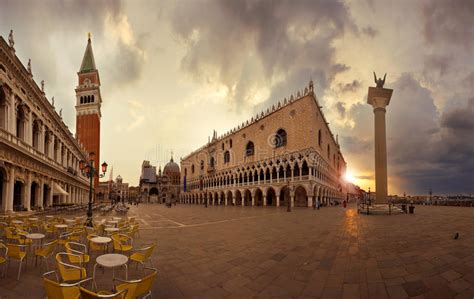 Piazza San Marco At Sunrise Editorial Image Image Of Lagoon