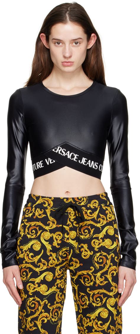 Versace Jeans Couture ブラック Shiny 長袖トップス Ssense 日本