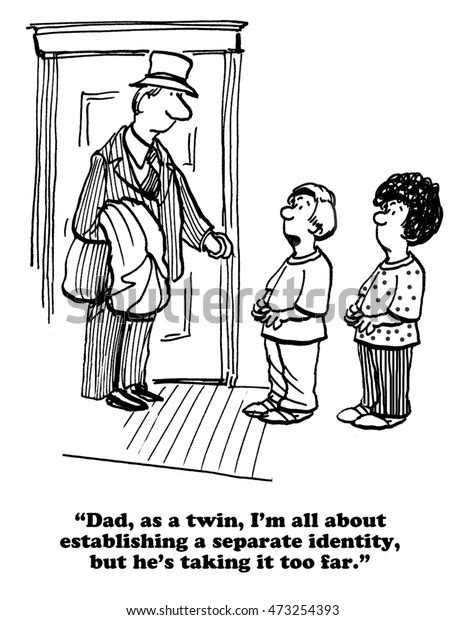 Cartoon About Identical Twins Who Want Stock Illustration 473254393