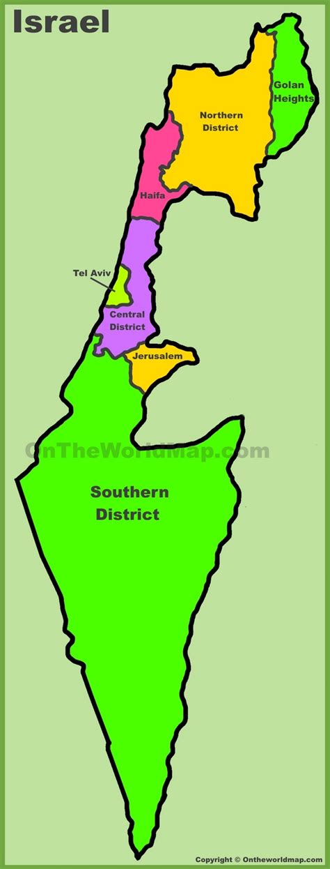 Administrative Map Of Israel Ontheworldmap