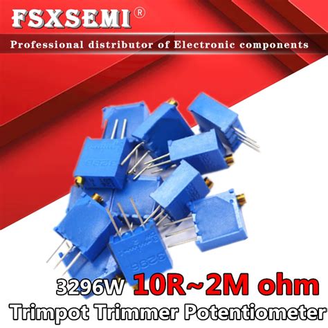 20pcs 3296 3296w Trimpot Trimmer Potentiometer 50 100 200 500 Ohm 1k 2k