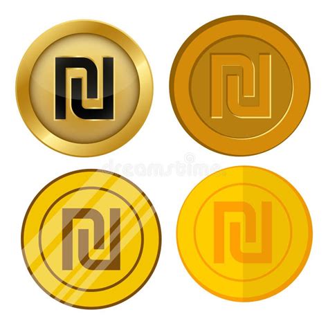 Four Different Style Gold Coin With Austral Currency Symbol Vector Set