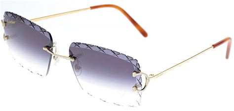 Cartier C Decor 0 52ct Vs2 Diamonds Custom Black Lens Unisex Sunglasses Fast And Free Us