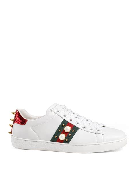 Gucci Low Top Sneakers New Ace Sneaker In White Lyst