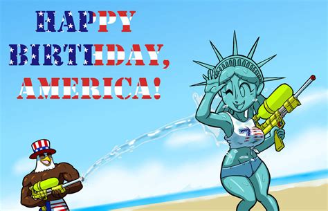 July 4th 2018 Lady Liberty Wet T Shirt Art Statue Of Liberty Animation Freedom Day By Tansau