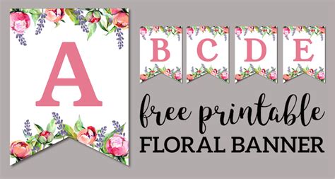 Alphabet refers to the letters of a language, arranged in the order fixed by custom. Floral Free Printable Alphabet Letters Banner - Paper ...
