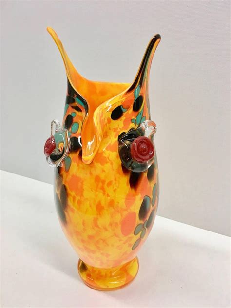 Large Murano Swirl Art Glass Owl Vase 1970s Style At 1stdibs Murano Glass Owl Vase Murano