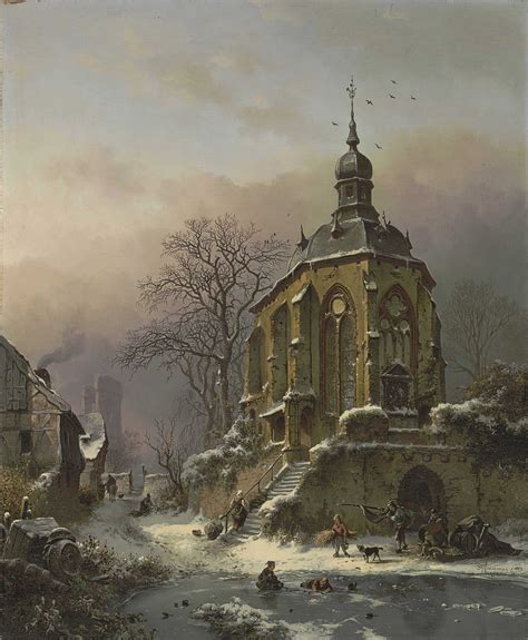 Frederik Marinus Kruseman Dutch 1816 1882 Winter Landscape Winter